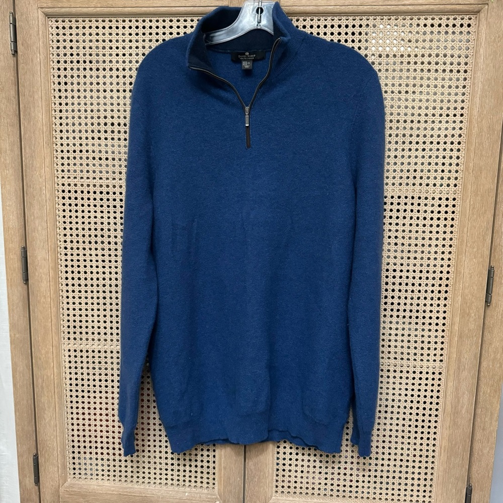 Daniel Bishop men's 1/4 Zip  100% 2Play Cashmere Sweater Size XL